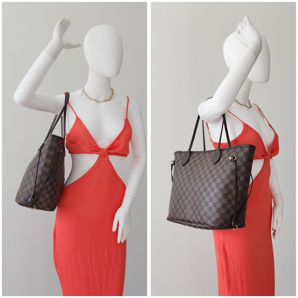 Auth Louis Vuitton Neverfull Damier Ebene MM Tote Bag - Picture 3 of 12